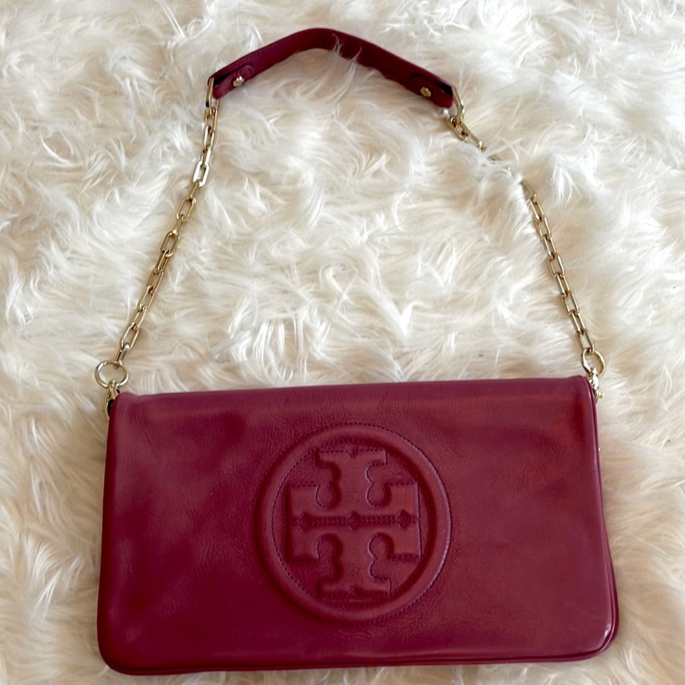 Large fuschia Tory Burch purse.